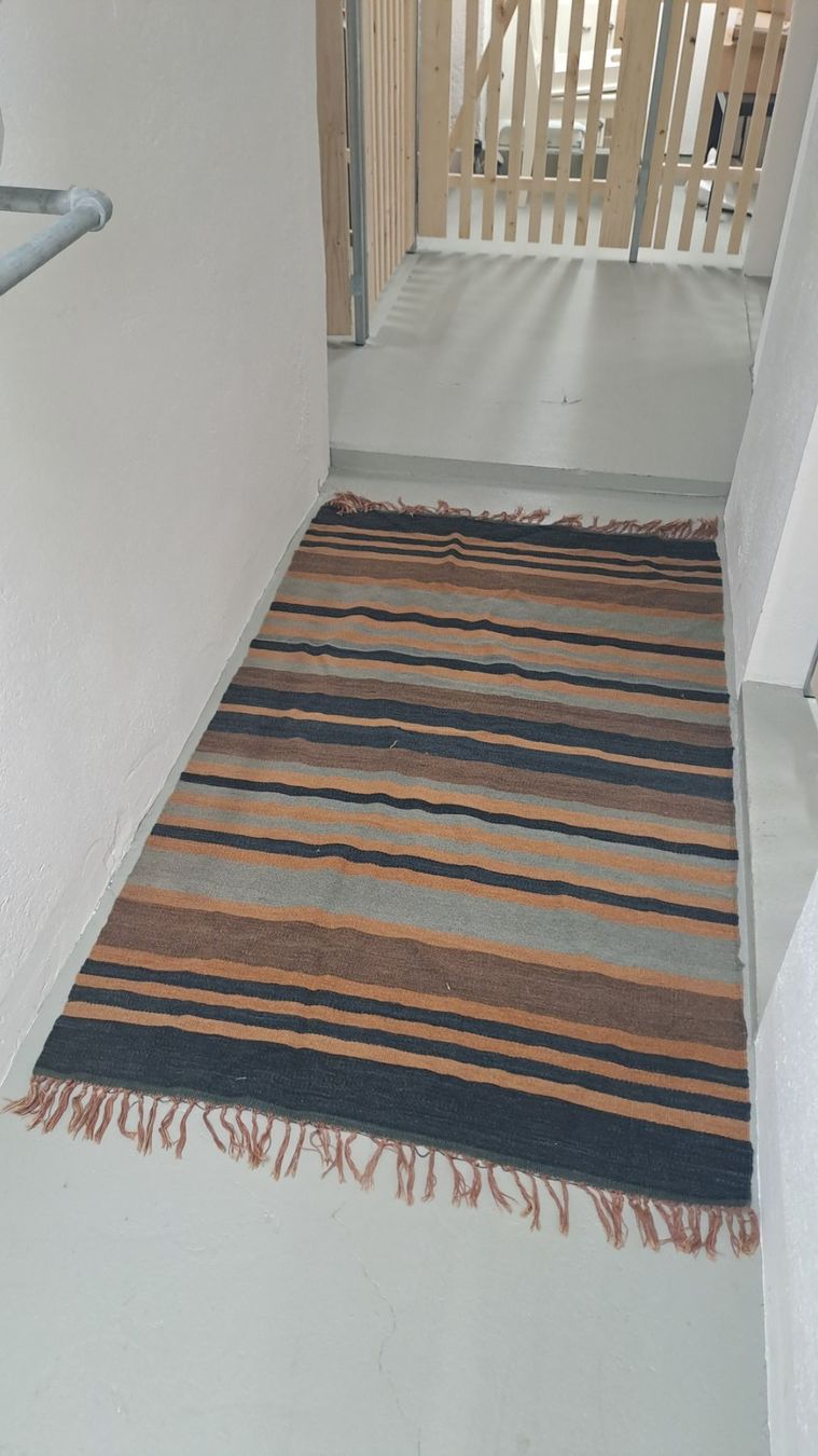 Tapis: Teppich mit Farbenstreifen und Fransen – D'occasion à Zürich par Callea 2