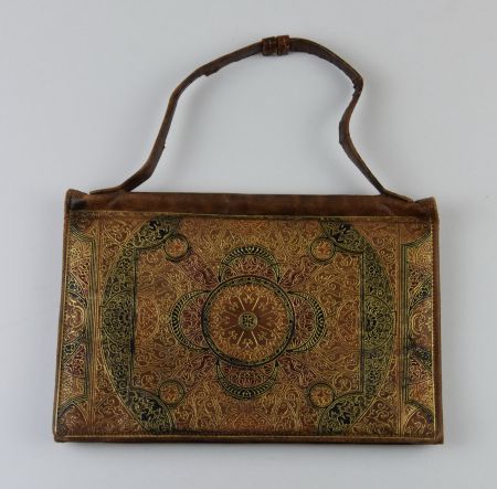 Antik Geldbörse Echt Leder handgefertigt Clutch/braun,Gold