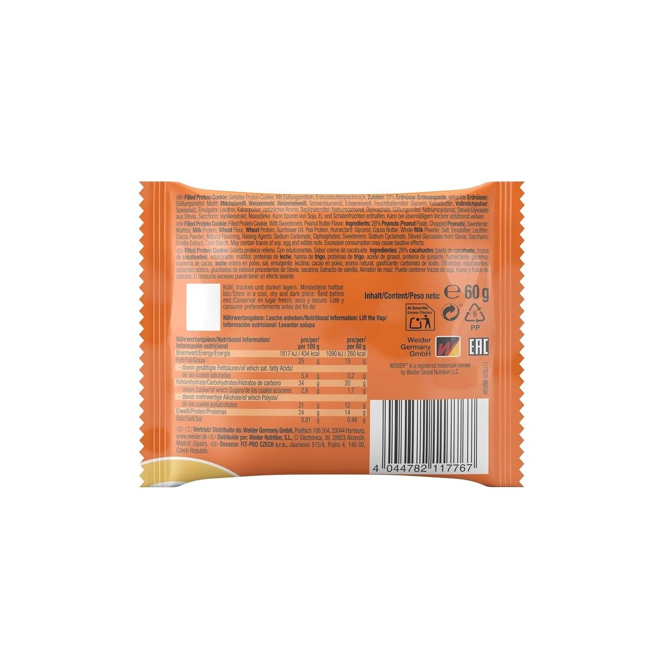 Cibi & Specialità: Weider Protein Cookies Peanut Butter 11er Box – Nuovo e nell'imballaggio originale da Suhr venduto da SchnapperCH 5