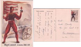 Armée Suisse 1939, Canon, Vignette Rgt.mot. can.1d.12 (90)