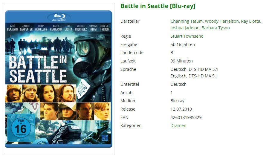 Tutti i DVDs: Battle in Seattle (Bluray) – Usato da Buchrain venduto da Sssschaller