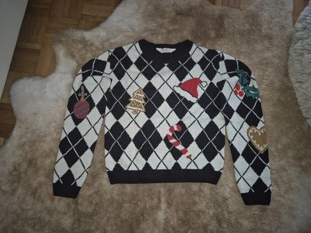 H&M Pulli, Argyle Muster mit Winter Motiven, Grösse 146/152