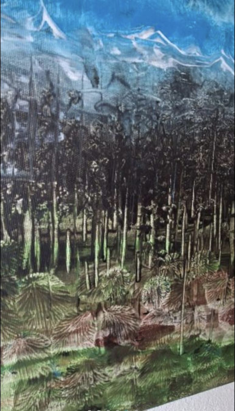 Dipinti: Gemälde "  Tannenwald " handmade 46×33 – Nuovo (secondo la descrizione) da Riehen venduto da Steinbock1970 3