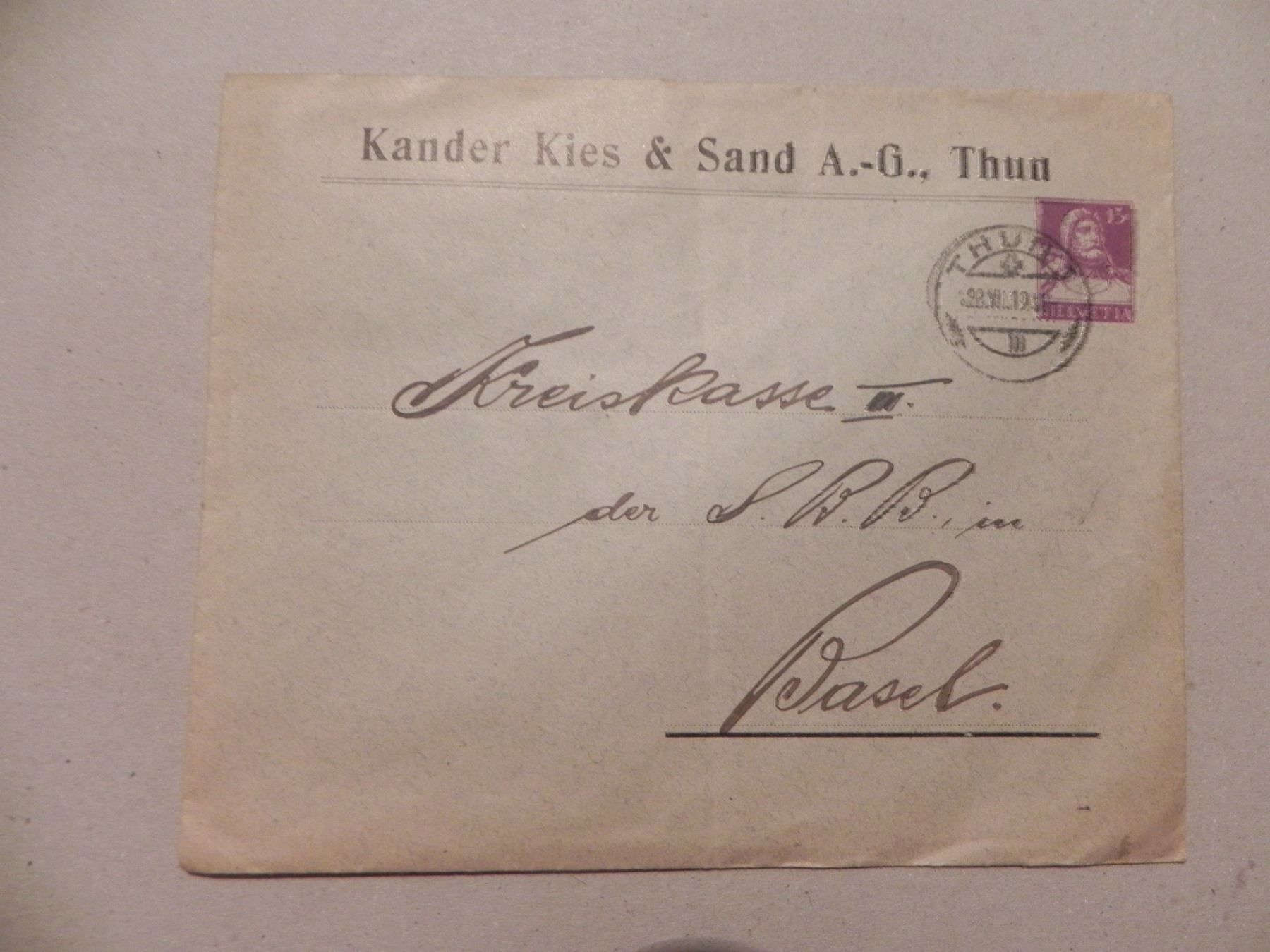 Tous les timbres: Brief Thun Ganzsache Kander AG 1919 – D'occasion à Siebnen par krimsie