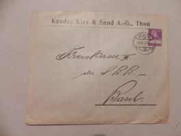 Brief Thun Ganzsache Kander AG 1919