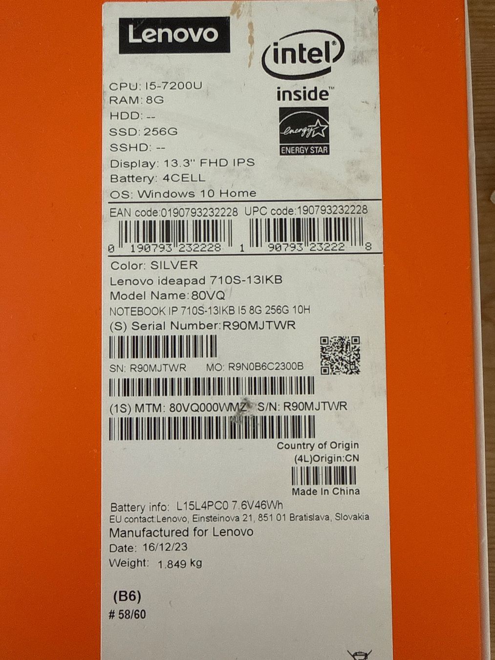Lenovo Notebook: Lenovo ideapad 710S-13IKB – Usato da Zell ZH venduto da Guffos 4