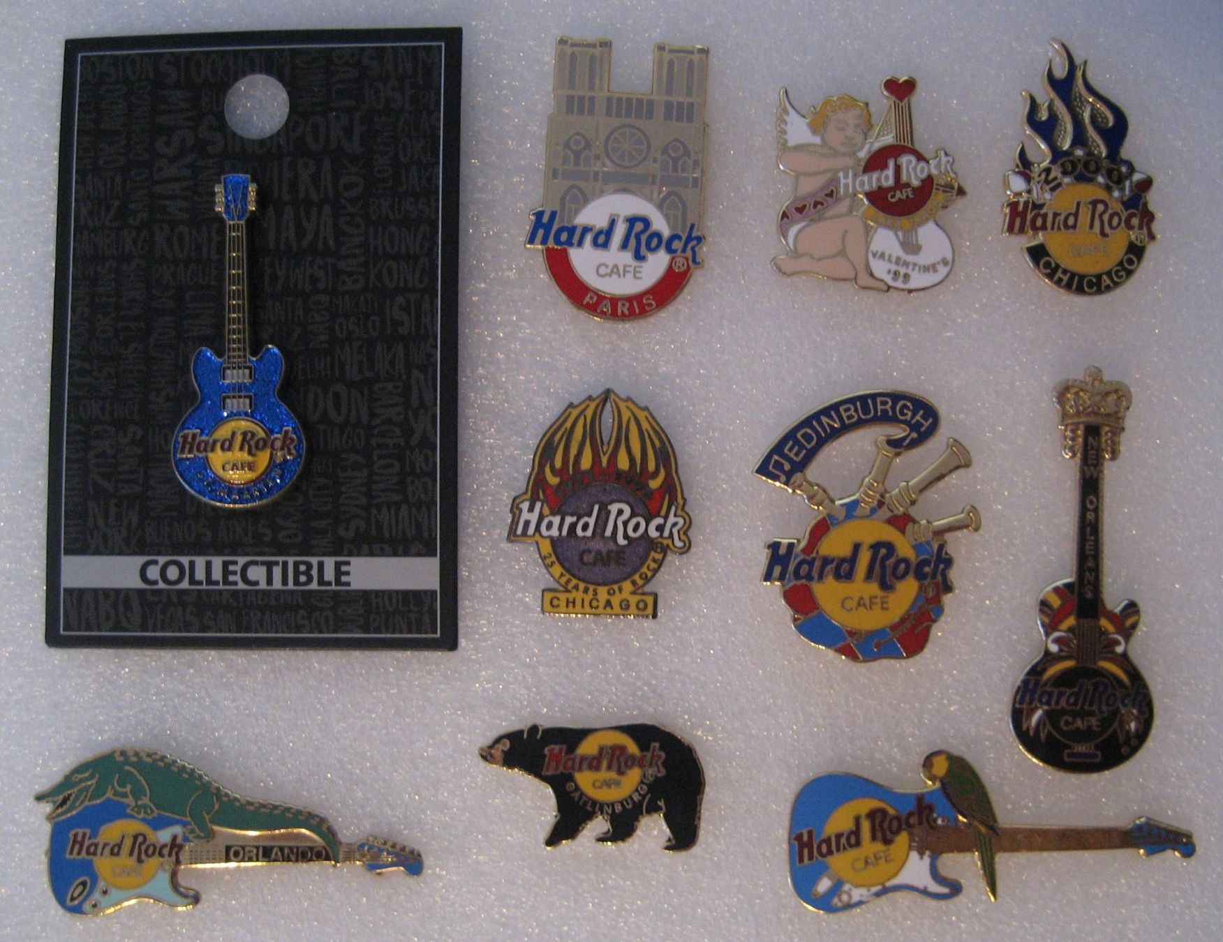 Hard Rock Cafe Placchette & Badge: 10 Hard Rock Cafe Pins Set #2 von 8 – Usato da Emmenbrücke venduto da tms1122
