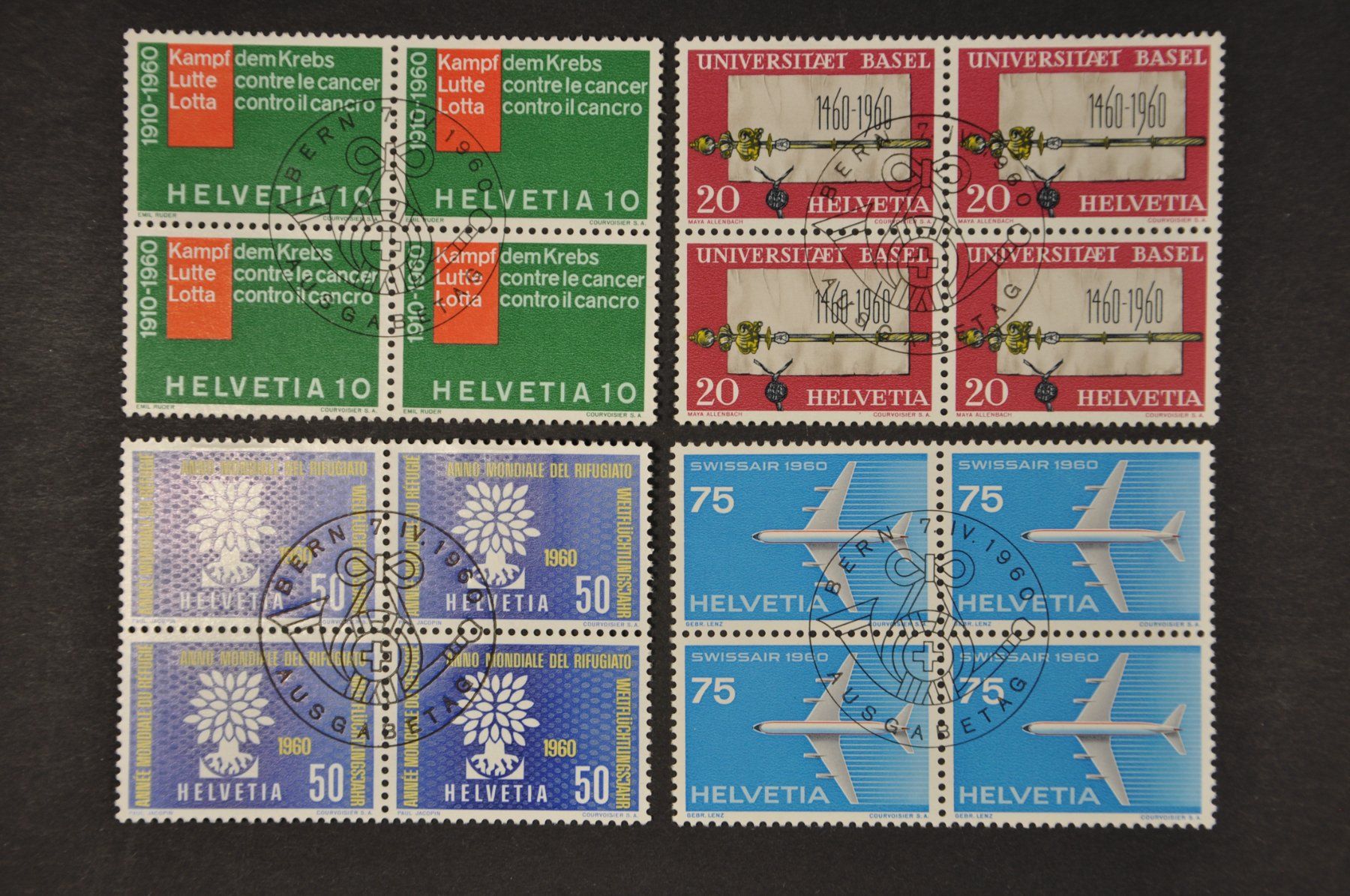 Alle Briefmarken: 1959-1963 Viererblock ET-gestempelt – Gebraucht aus Wolfhalden von Zinauktion 1