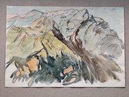 BENNO CAMENZIND – Der Pilatus, Aquarell, 1986