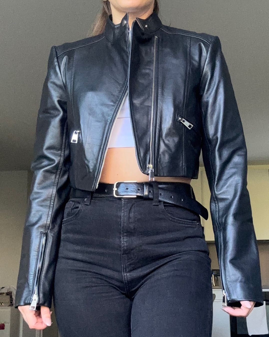 Mango Giacche: Veste biker en cuir Mango Selection – Nuovo e nell'imballaggio originale da Neuchâtel venduto da dum_5xby 1