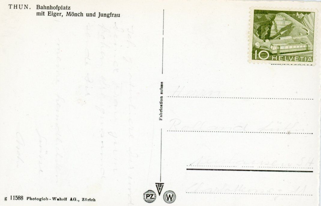 Cartes postales: Thun   BE   -    Bahnhof  /  Oldtimer    ca. 1950 – D'occasion à Brig par Valcards54 1