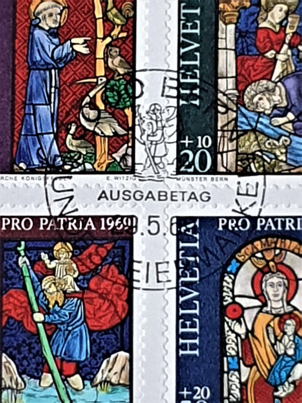 Tutti i francobolli: (81) Pro Patria Glasgemälde der sakraten – Usato da Schwarzhäusern venduto da Inot3 9