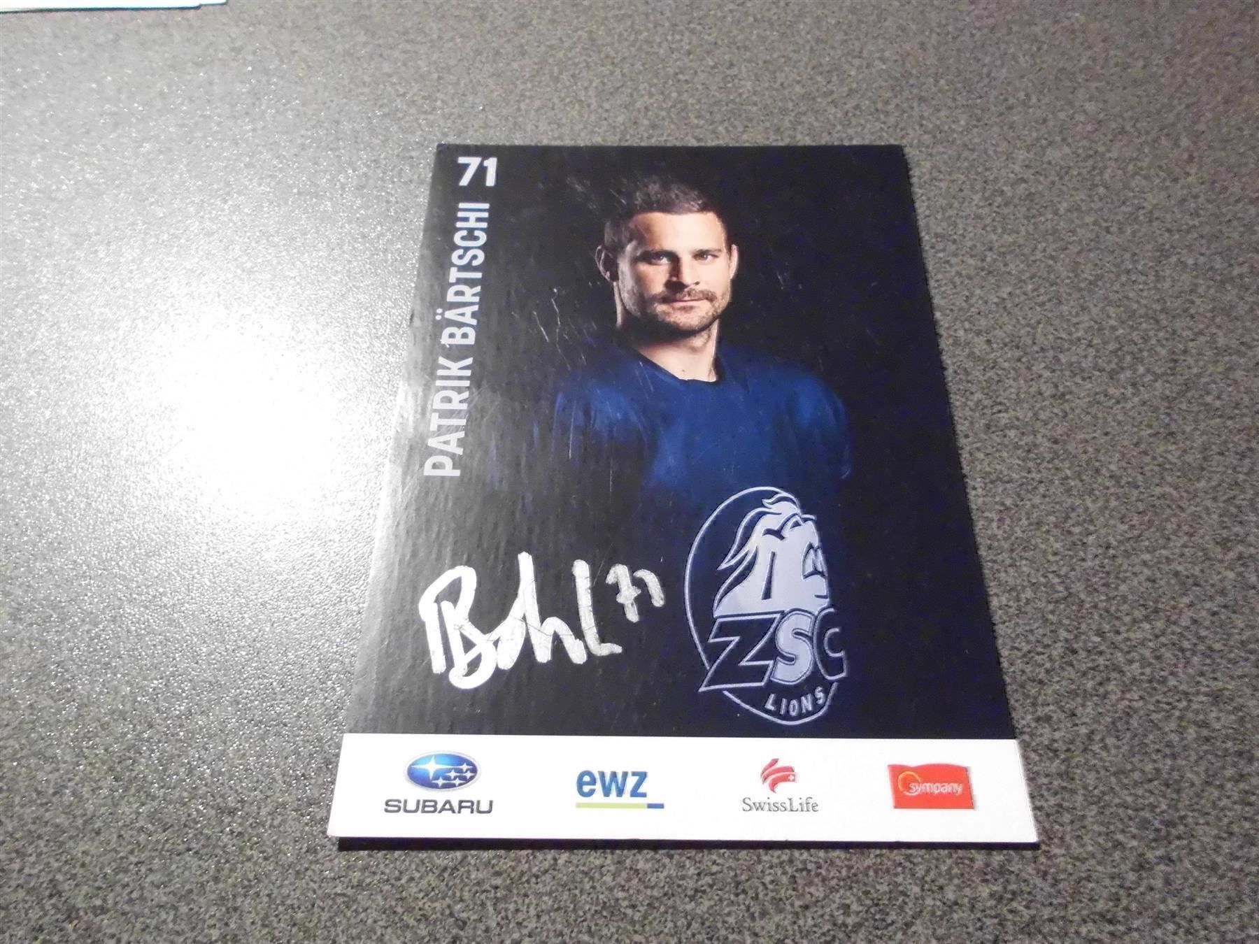 Autografi: ZSC-Autogrammkarte P. Bärtschi 71, 2015/2016 – Usato da Zürich venduto da Motzkuh