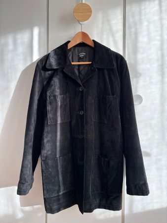 Lange Jacke aus Veloursleder