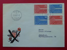 1957, Nr.332+333 (EUROPA) FDC mit "doppeltem! Satz" selten!
