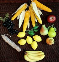 vintage- Früchte und Gemüse 🍇🌽🍋 -  Tischdeko / Gemüse