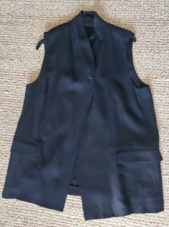 Damen Weste Zara schwarz Groesse L , leinen,