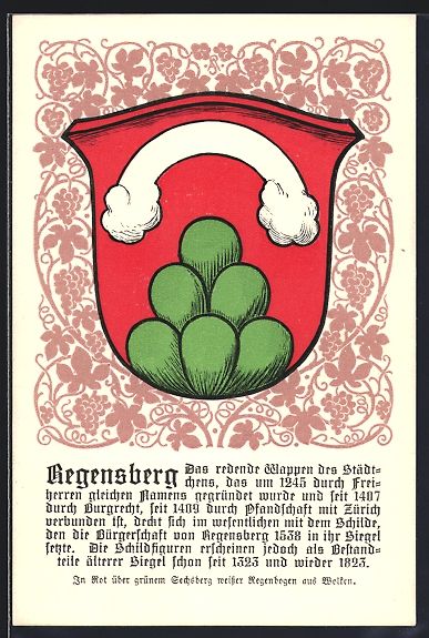 Ansichtskarten: AK Regensberg, Wappen der Ortschaft – Gebraucht aus Berlin von bartko-reher