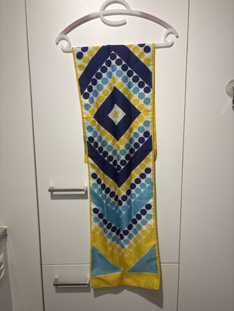 Halstuch gelb blau Punkte Muster guter Zustand