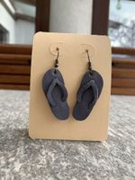 Handmade Genuine Leather Flip Flops Earrings