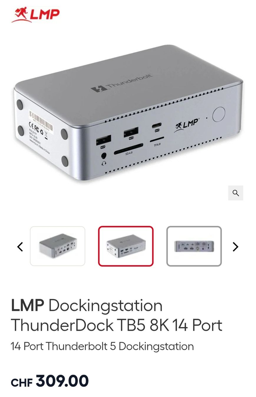 Docking station: LMP Dockingstation ThunderDock TB5 8K 14 Port – Nuovo (secondo la descrizione) da Birr venduto da lastmic 1
