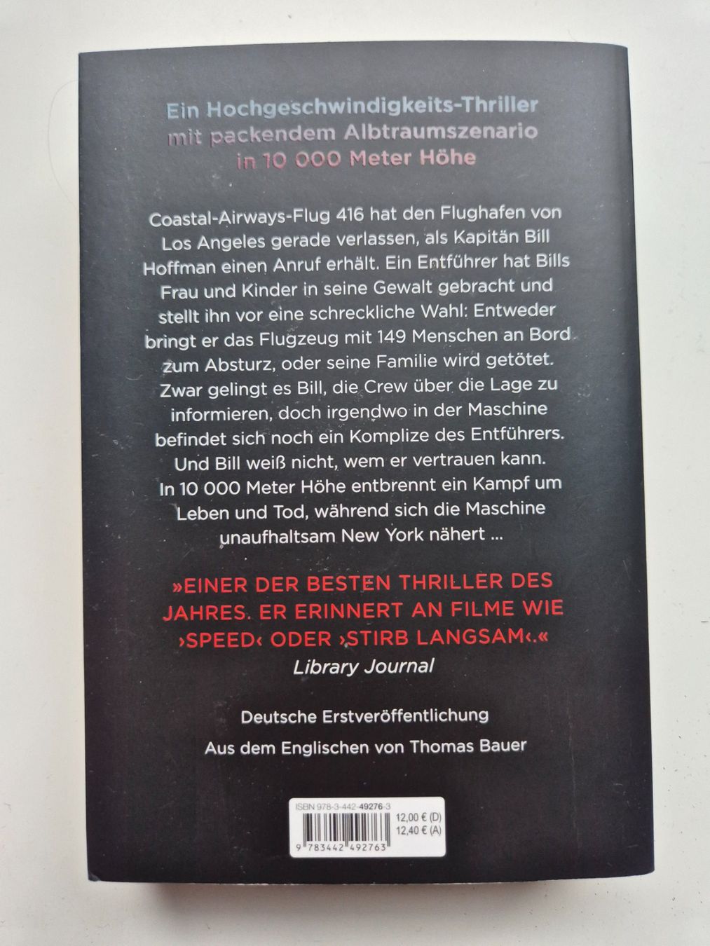 Libri: Flug 416  -  T.J. Newman – Usato da Niederweningen venduto da Obson 2