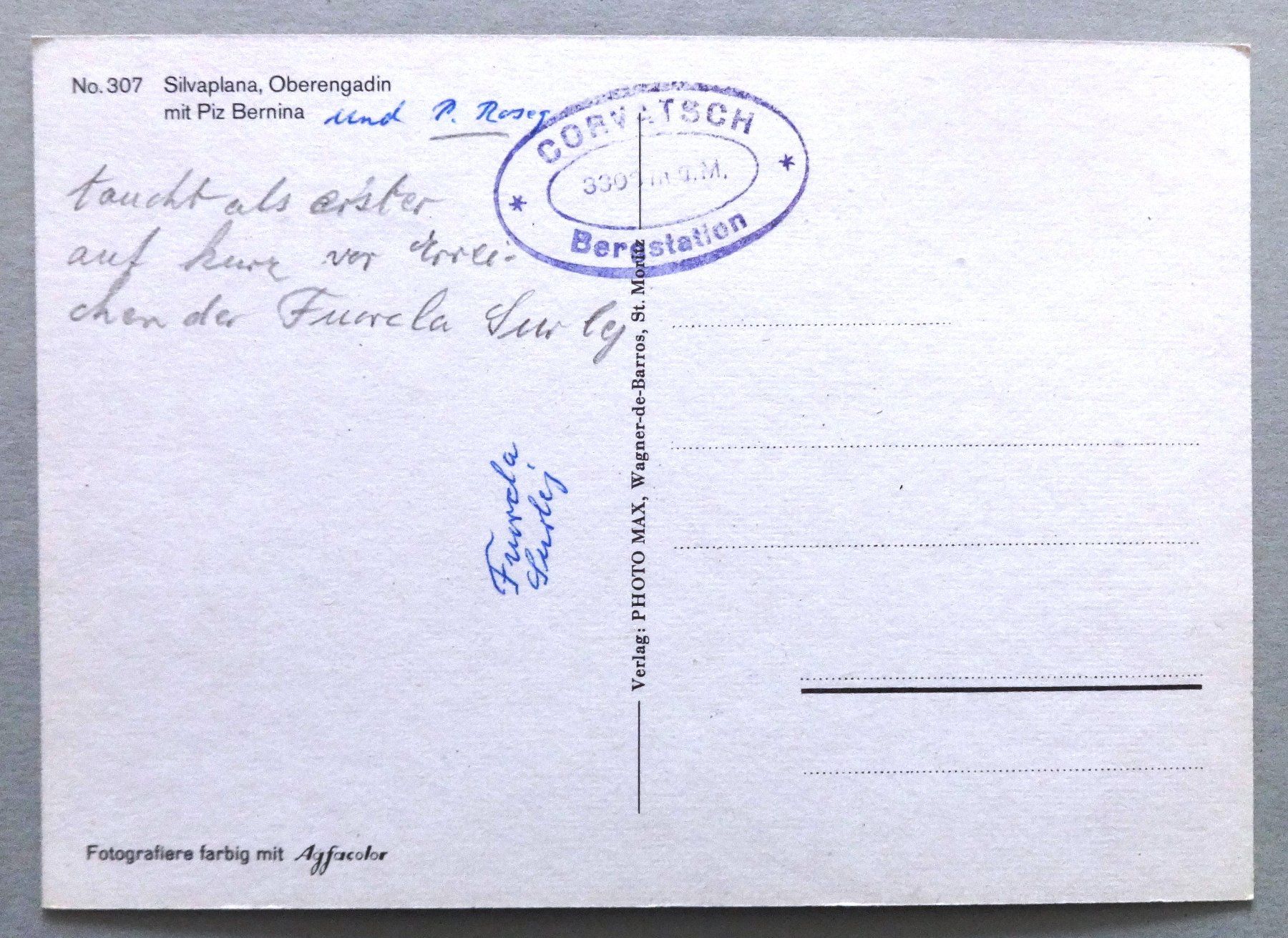 Cartoline postali: Sivaplana, Oberengadin – Usato da Fétigny venduto da Billy2miny 1