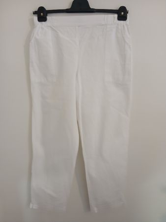 Blanc Du Nil White Summer Cotton Pants Size T4