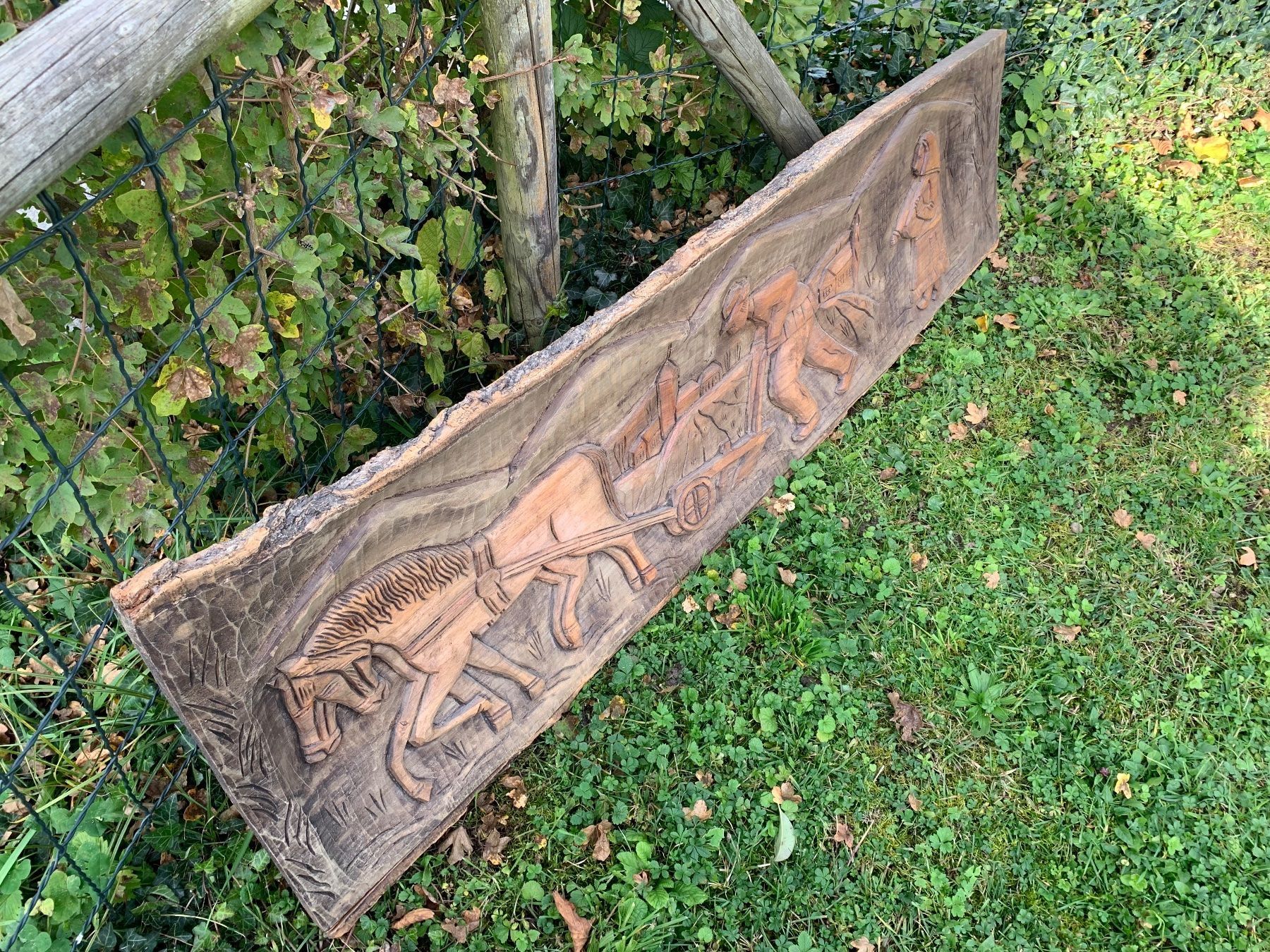 Carrozze: schönes grosses Relief Holzbild – Usato da Feldbach venduto da Olive1 1
