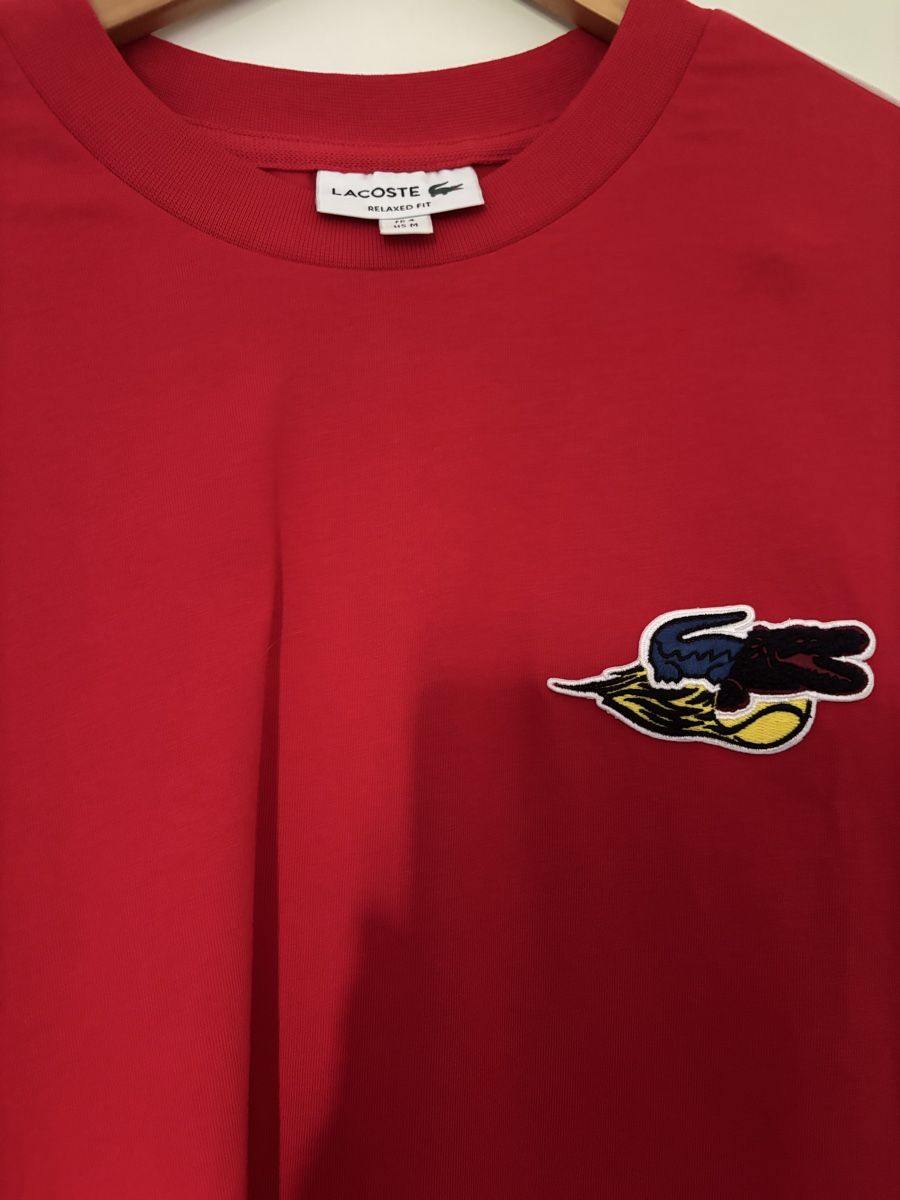 T-shirts: Lacoste Langarmshirt rot mit Logo Grösse M – Neuf (Voir description) à Zürich par ses_55hh 1