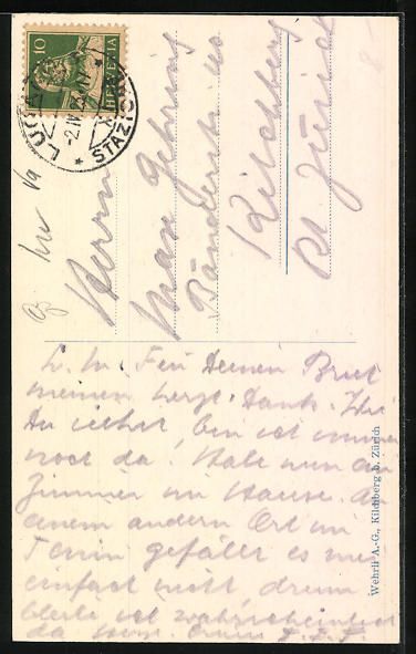Cartoline postali: AK Lugano, Via Cattedrale, 1923 – Usato da Berlin venduto da bartko-reher 1