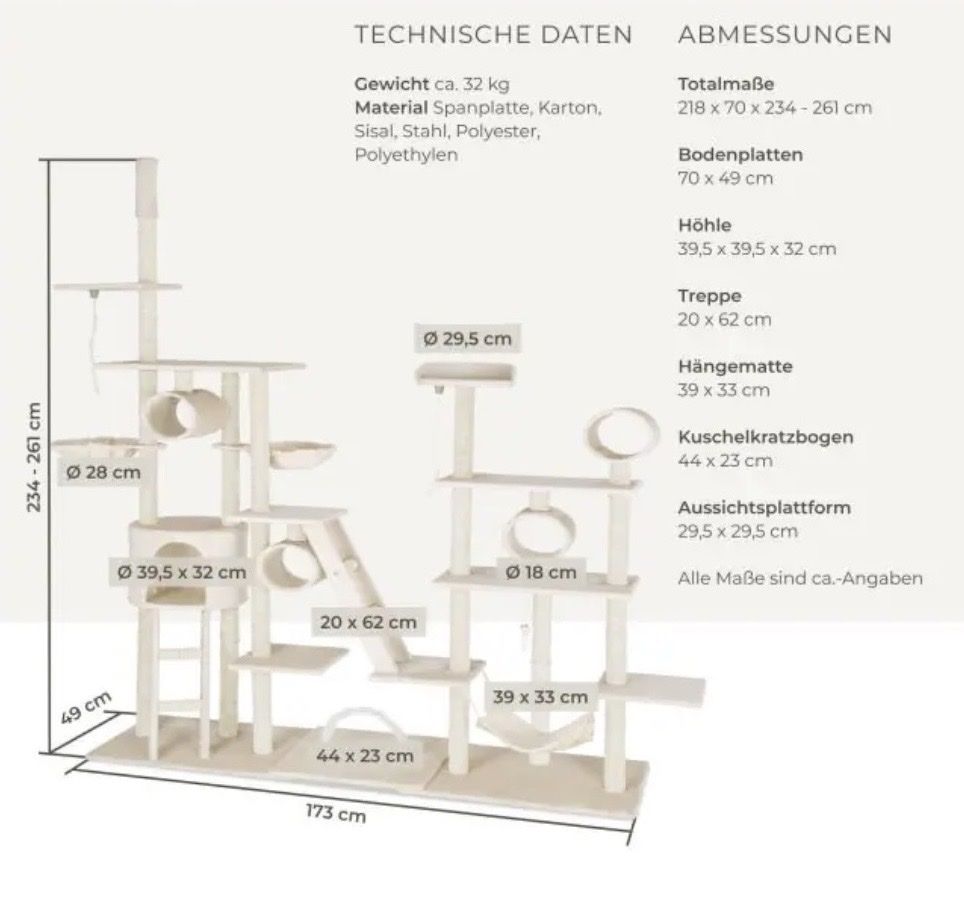 Tiragraffi: Kratzbaum beige mit Hängematten und Aussichtsplattformen – Nuovo (secondo la descrizione) da Neuenegg venduto da tin_2rfg 1