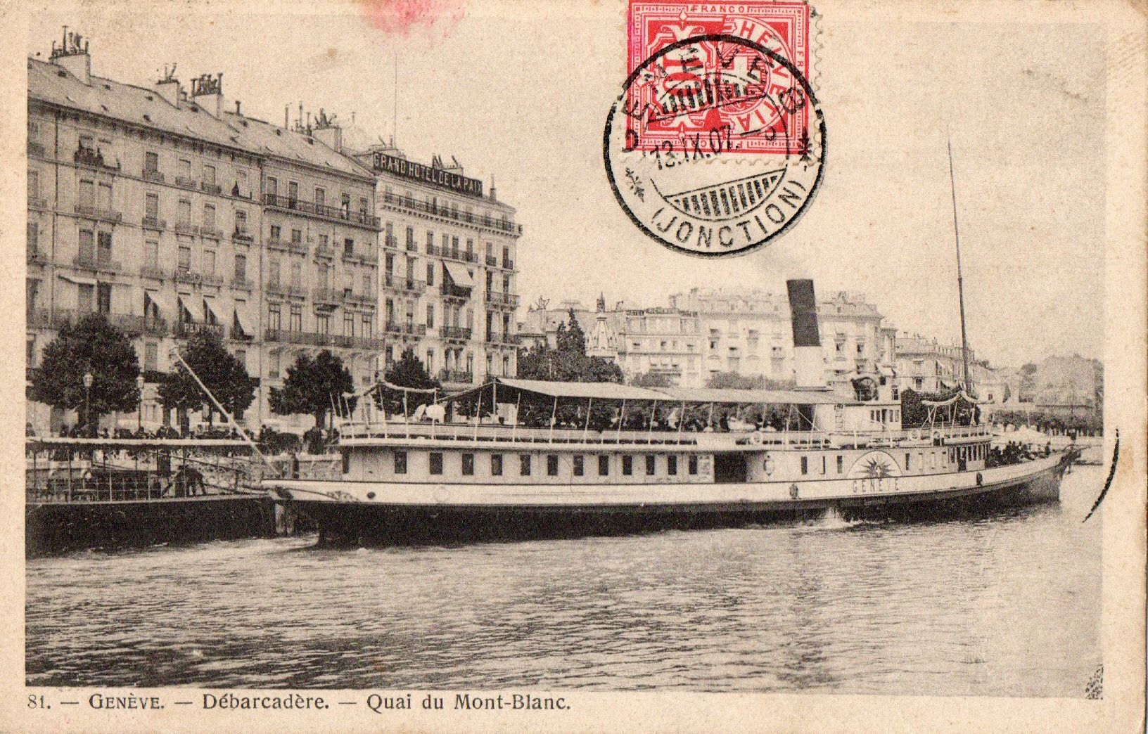 Cartoline postali: Genève - Débarcadère – Usato da Melano venduto da pisonsdro