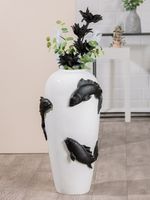 Vase mit Koi Fischen Weiss