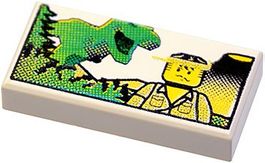 Lego Fliese (3069px16) mit Dino Muster