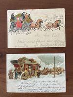 2 Ansichtskarten Schweiz von Postkutschen 