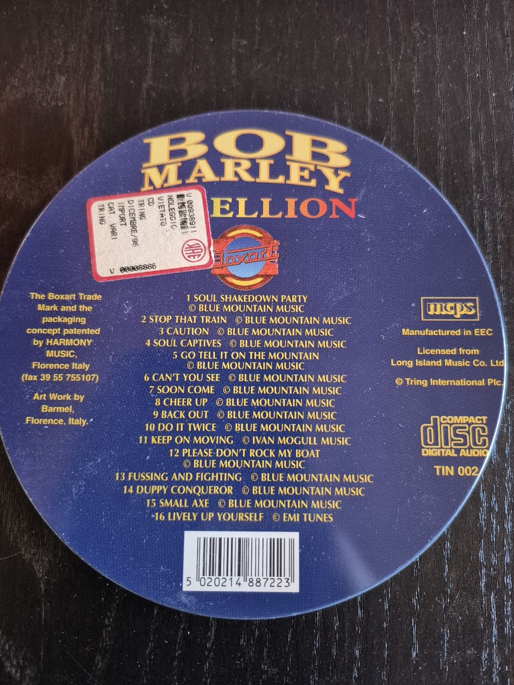 CD: Bob Marley - Rebellion CD – Usato da Bern venduto da Roibusch 1