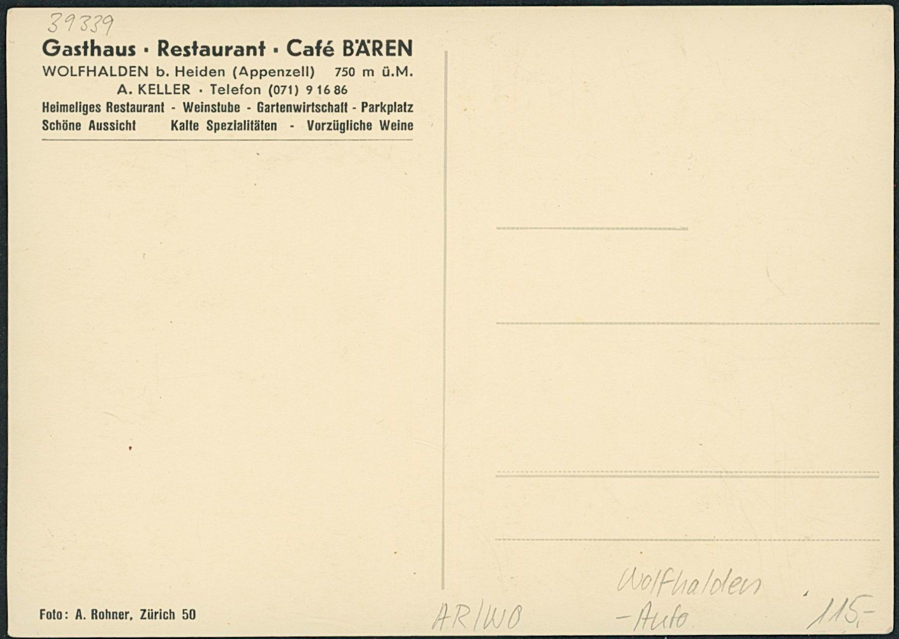 Cartes postales: AR Wolfhalden - Auto – Neuf (Voir description) à Schindellegi par leecollect 1
