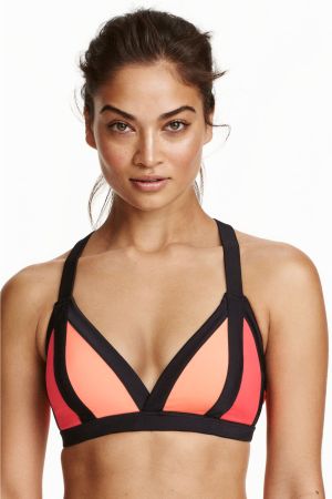 H&M Bikini Top Sport-BH Neon Neopren Fluo Surf-Bikini