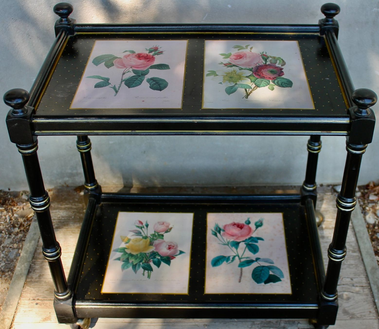 Mobili & Arredamento: Wunderschöner Servierboy schwarz mit Blumenmotiven – Usato da Kirchlindach venduto da hekilida