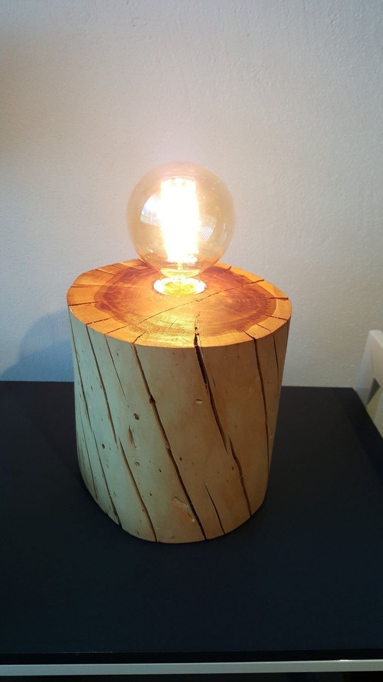 Lampade: Lampe, Tischlampe, Holzstamm gerisst – Nuovo e nell'imballaggio originale da Domat-ems venduto da Gr8wood 1