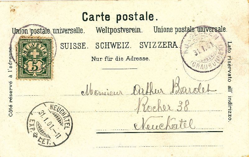 Ansichtskarten: Via Mala Litho + 1901 – Gebraucht aus Emmenbrücke von teestube 1