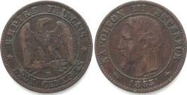 NAPOLEON III 2 Centimes 1853 BB Strasbourg bronze ANNEE RARE