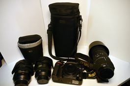 Nikon Spiegelreflex D600 und drei Objektive
