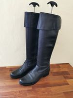 Schwarze Lederstiefel / Stiefel Gr. 36