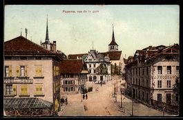 AK Payerne, Rue de la gare, Hotel de la Gare, Etablissement 