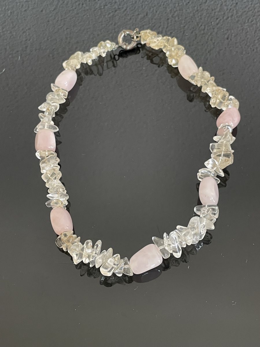 Catenine: Mineral necklace /rose quartz, rock crystal/ – Usato da Richterswil venduto da Prangins9 2