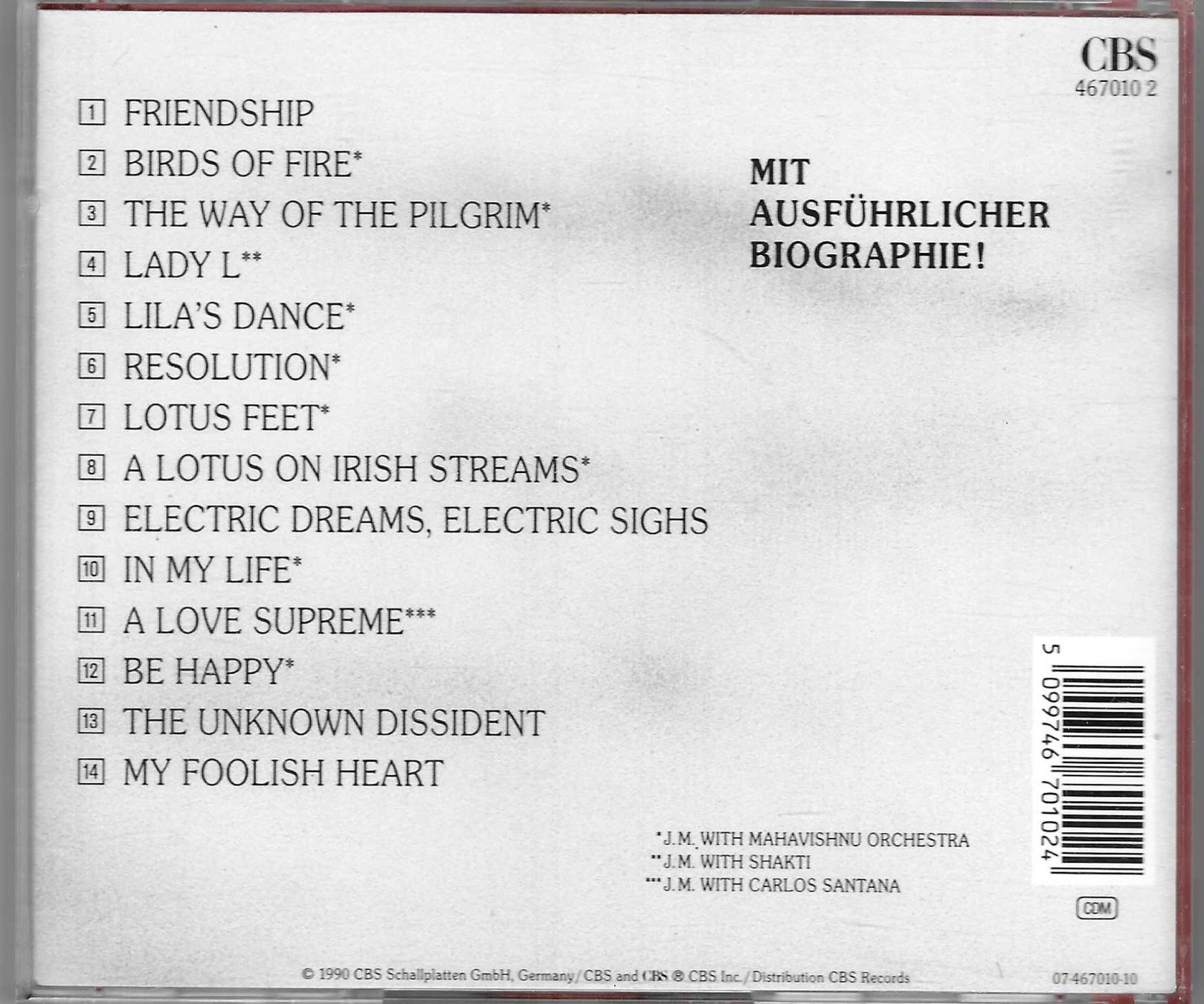 CD: JOHN Mc LAUGHLIN  -  GREATEST HITS – Usato da Bex venduto da Giorgiob 1