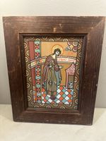 Ikone auf Glas gemalt  S.Franz-Xaver  gerahmt