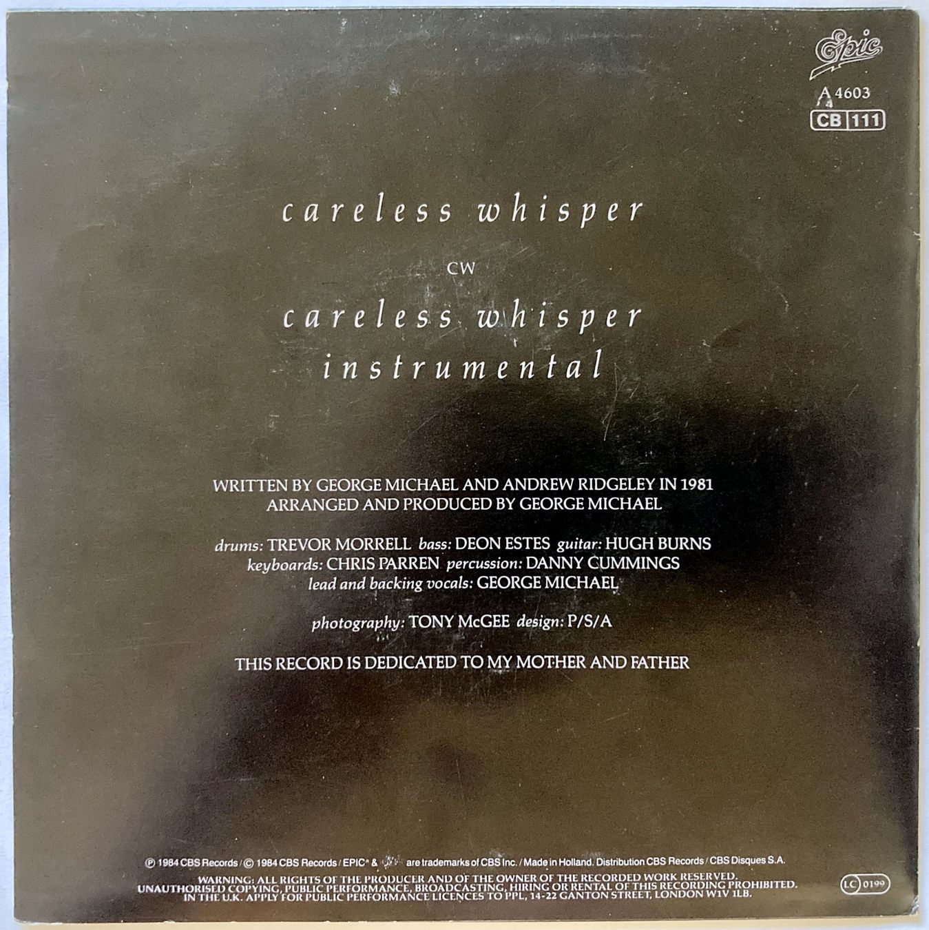 Dischi in vinile: WHAM / GEORGE MICHAEL - CARELESS WHISPER – Usato da Bottens venduto da hotter-than-hell 1